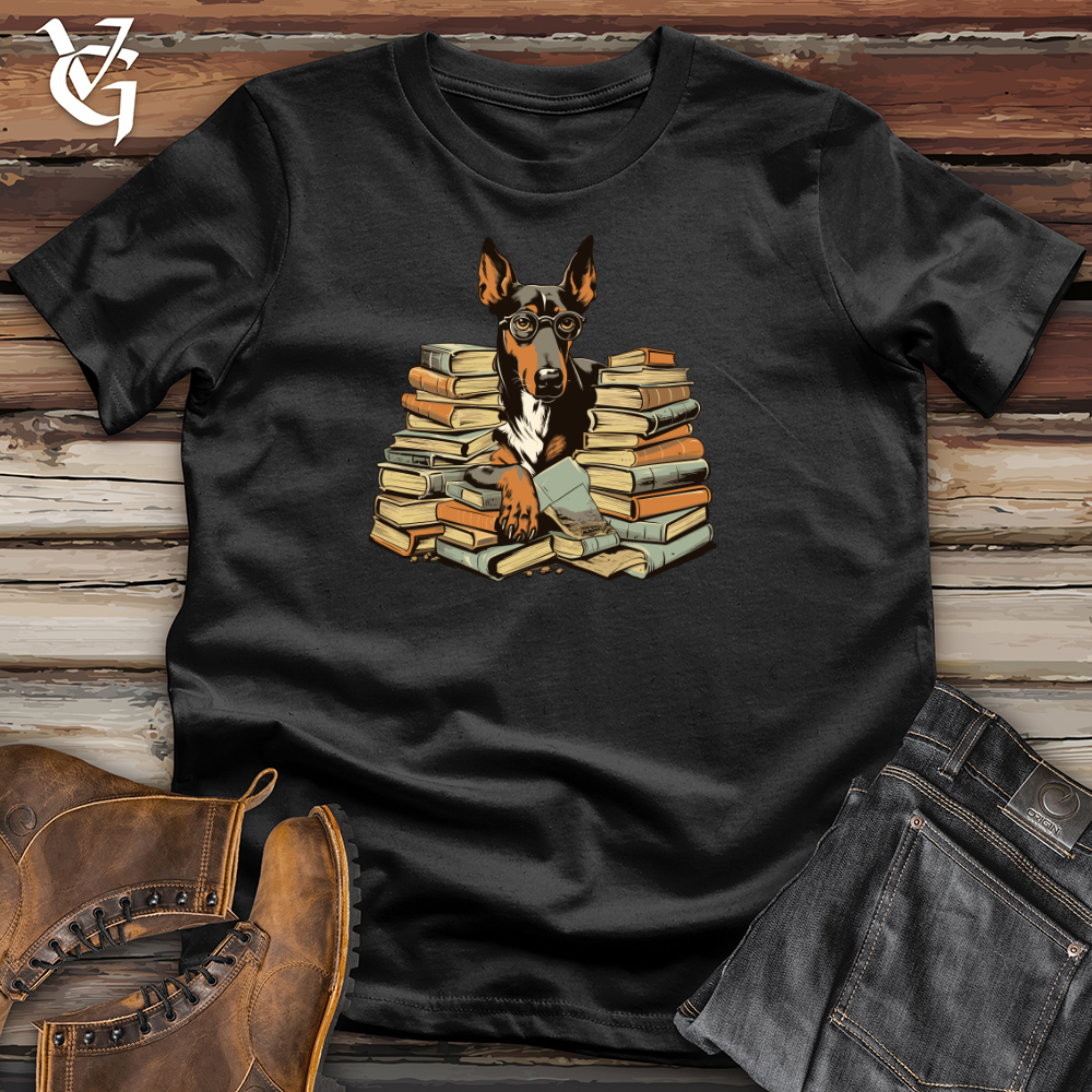 Doberman Bookworm Delight Cotton Tee