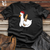 A Red Hat Wearing Duck Holding a Baguette Softstyle Tee