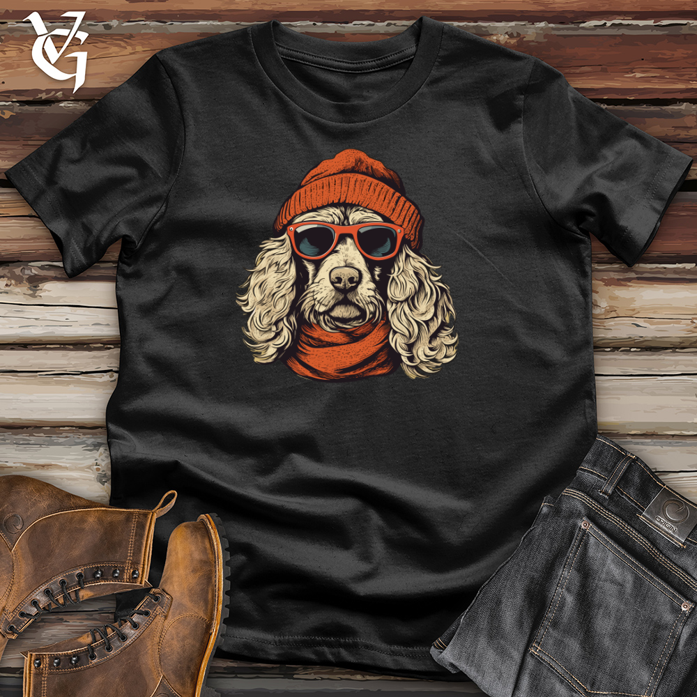 Winter Beanie Doodle Pooch Cotton Tee