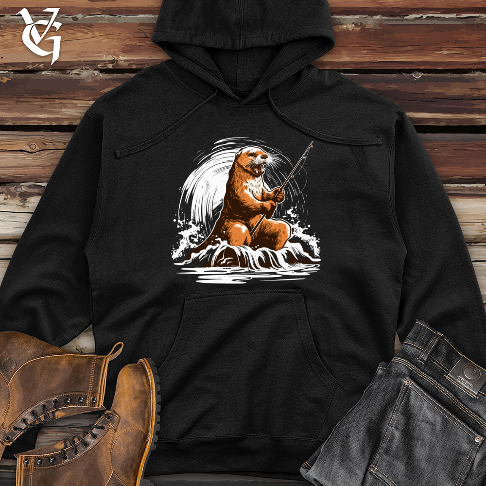 Otter Fishing Adventure Midweight Hooded Sweatshirt