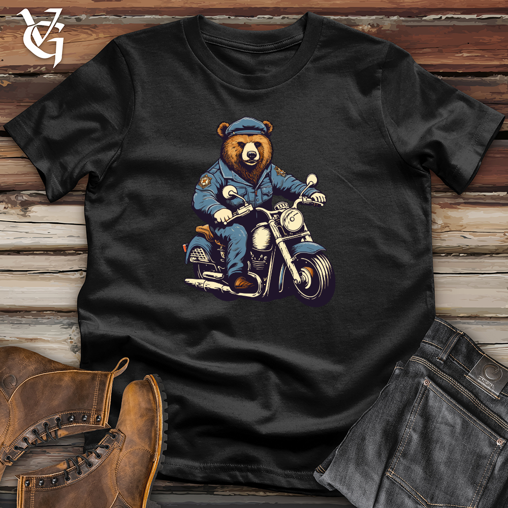 Bear on Motorcycle Patrol Duties Softstyle Tee