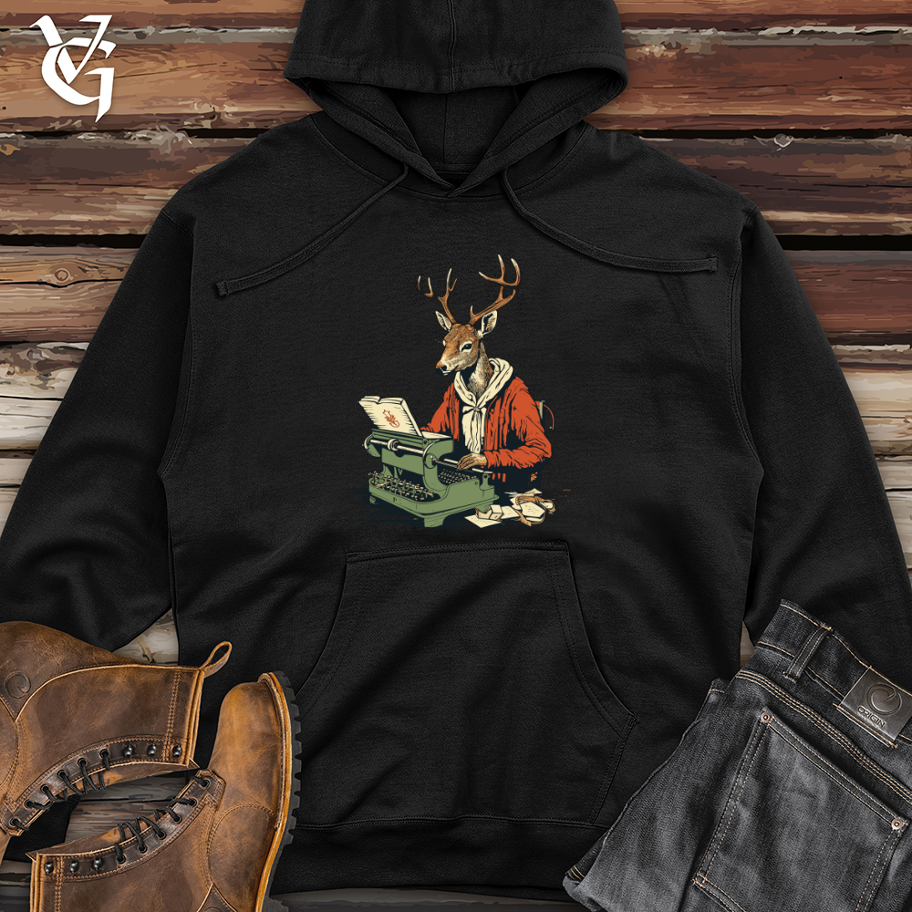 Whimsical Woodland Writer Midweight Hooded Sweatshirt