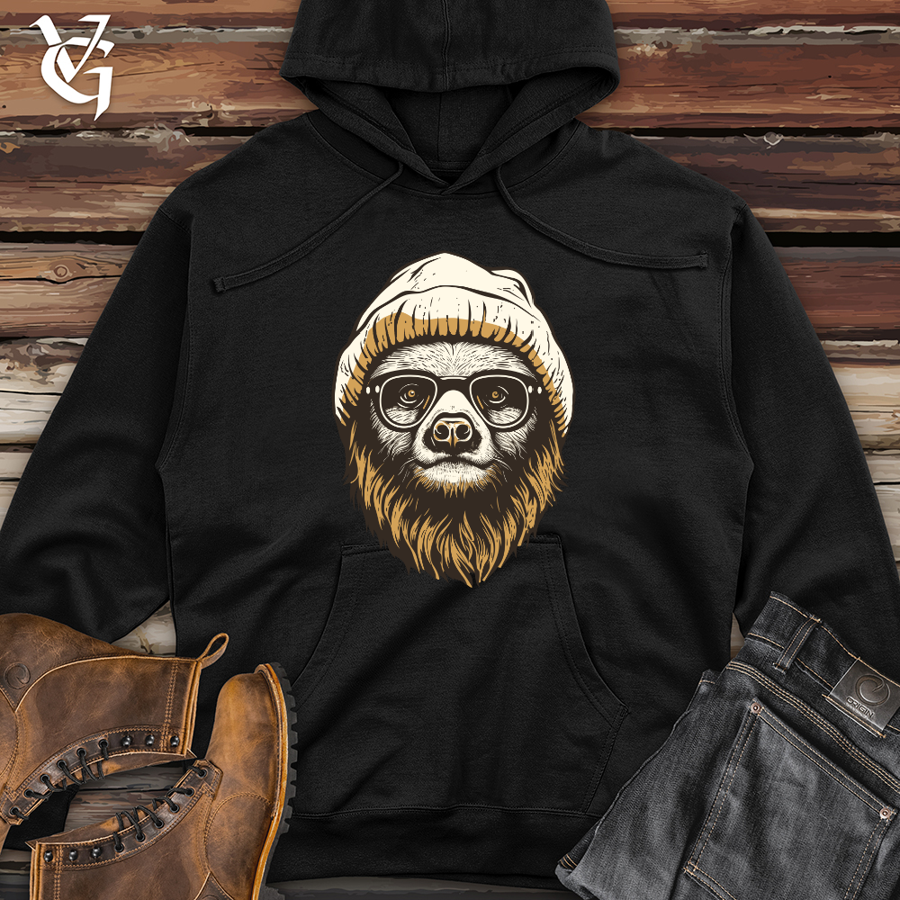 Chill Bean Sloth Midweight Hooded Sweatshirt