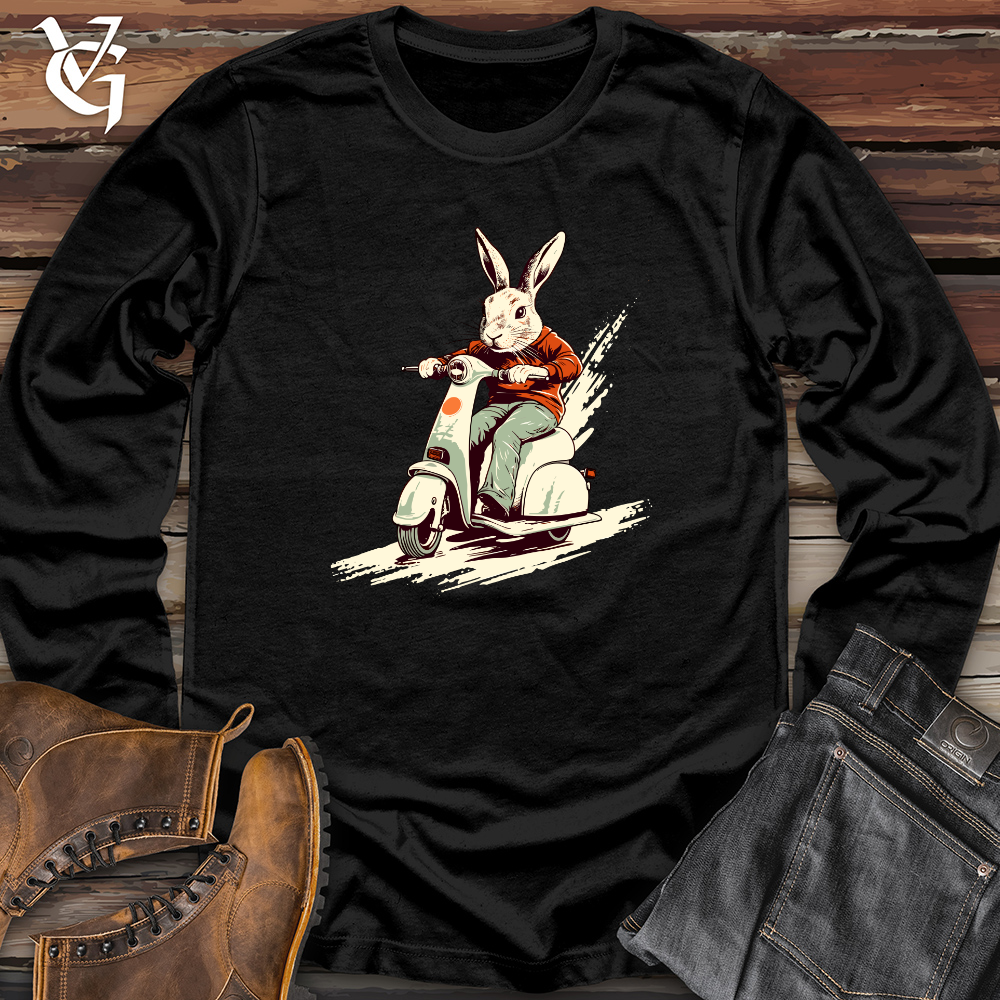 Retro Scooting Rabbit Long Sleeve