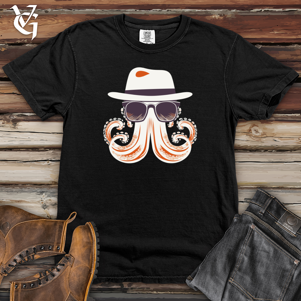 Retro Fedora Octopus 2 Heavy Cotton Comfort Colors Tee