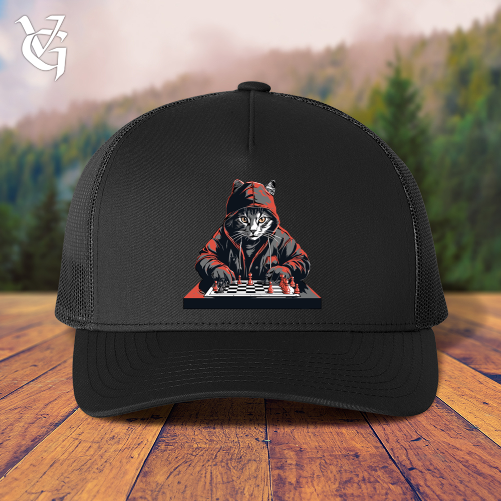 A Cat Playing Chess Trucker Cap