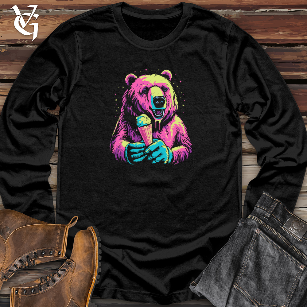 Vintage Cosmic Ice Cream Bear Long Sleeve