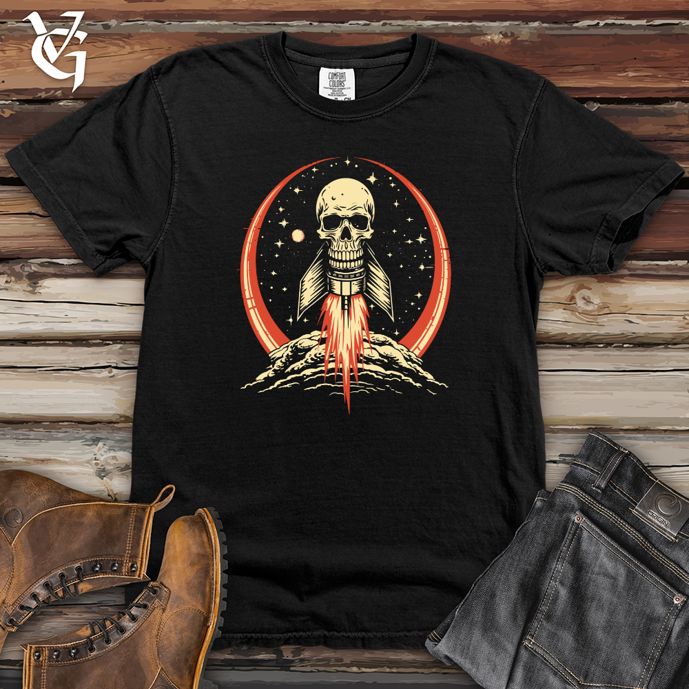 Cosmic Rocket Skull Heavy Cotton Comfort Colors Tee