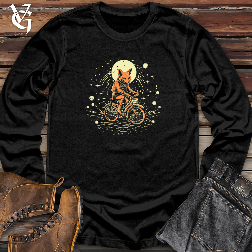 Retro Cosmic Bicycle Fox Long Sleeve