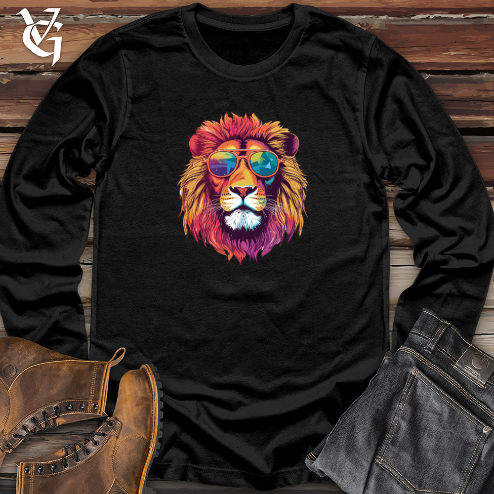 Retro Cosmic Shades Lion Long Sleeve