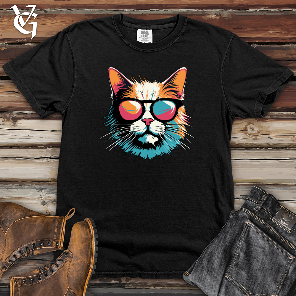 Retro Shades Cat  Heavy Cotton Comfort Colors Tee