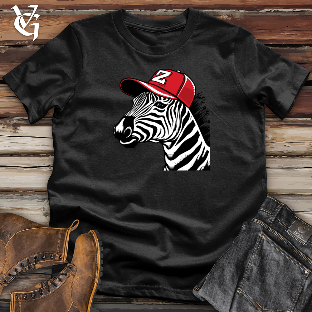 Retro Cap Wearing Zebra Softstyle Tee