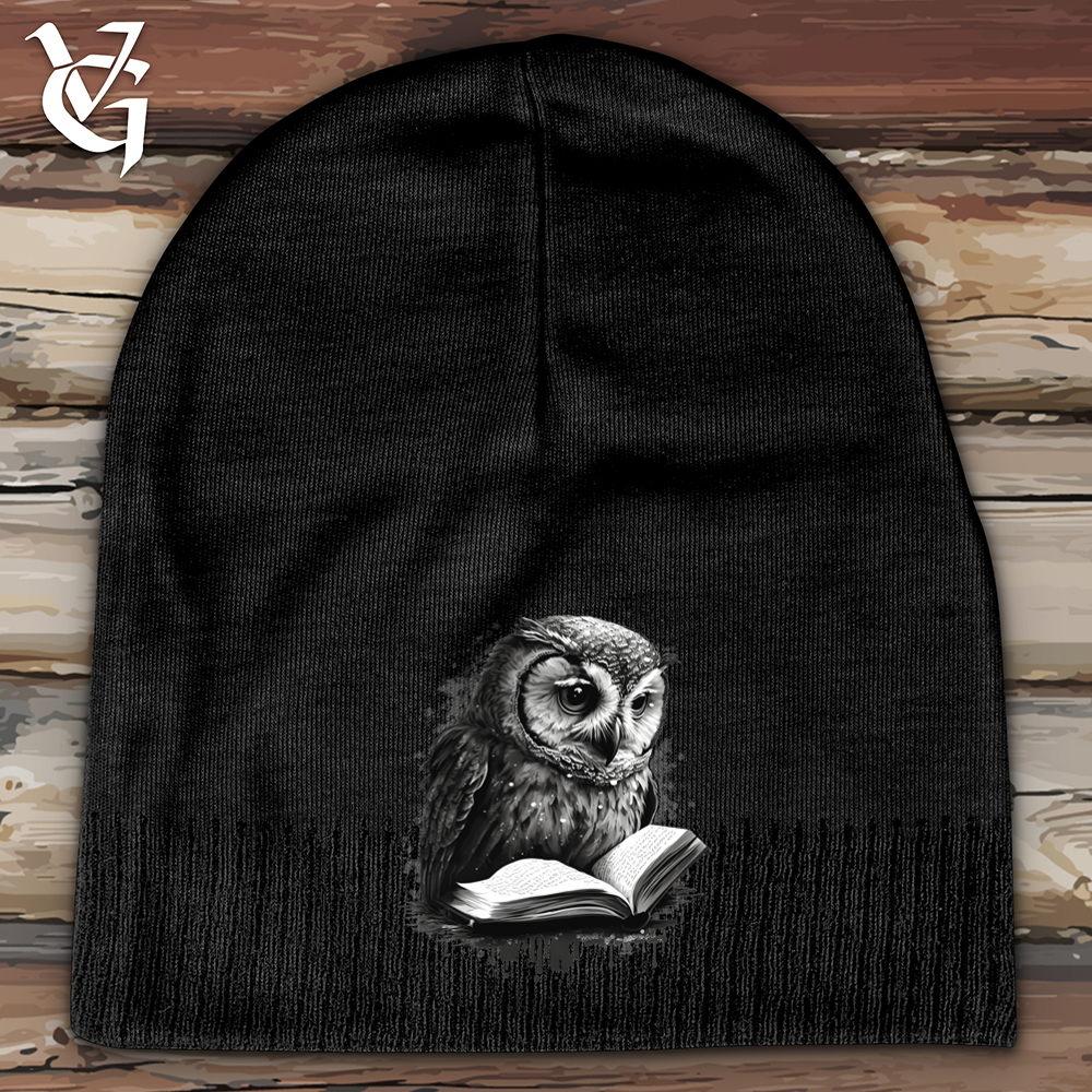 Owl Reading Book Cotton Beanie
