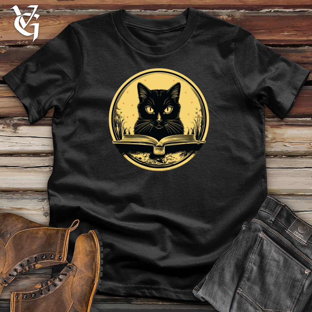 Vintage Bookworm Black Cat Softstyle Tee