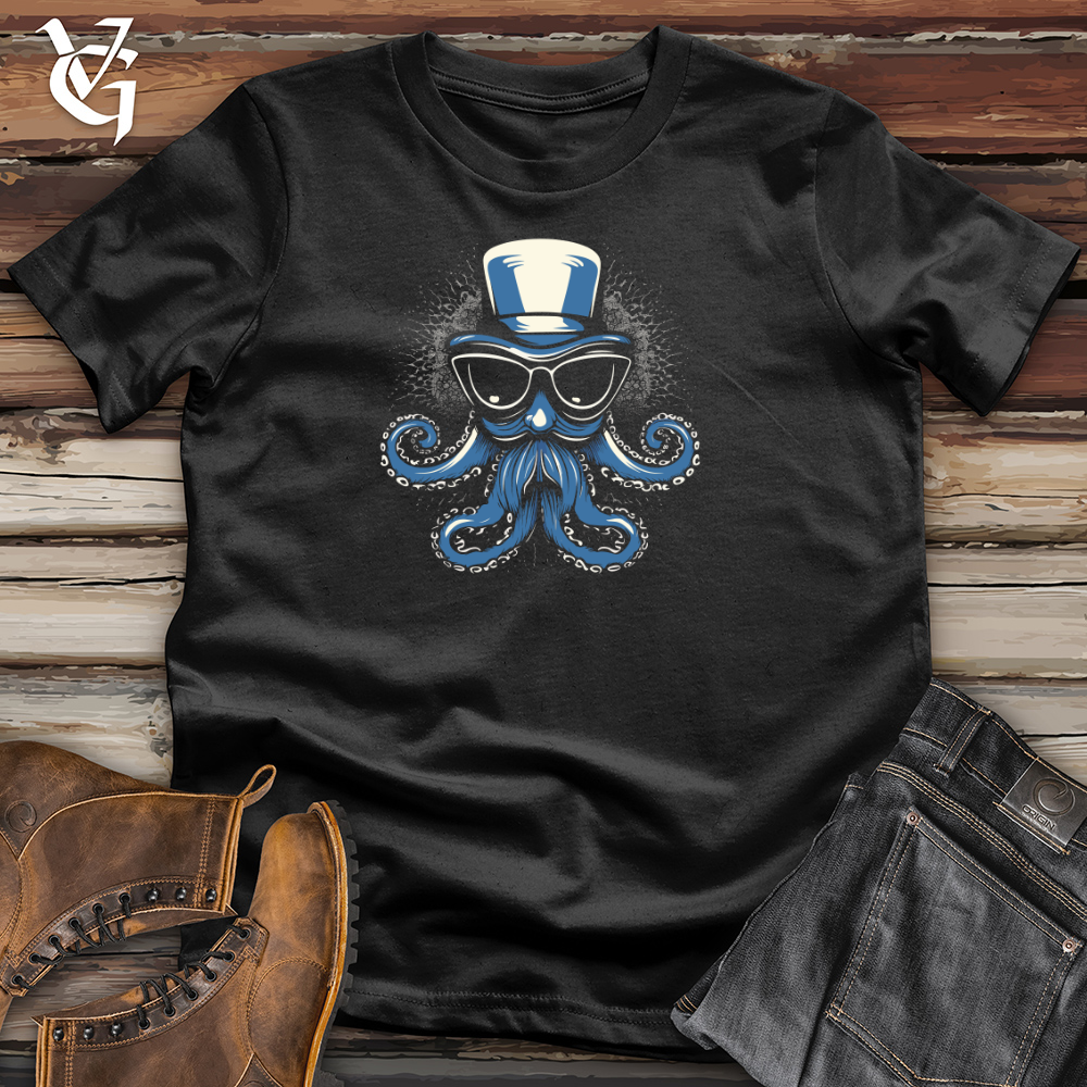 Vintage Cosmic Top Hat Octopus 03 Cotton Tee