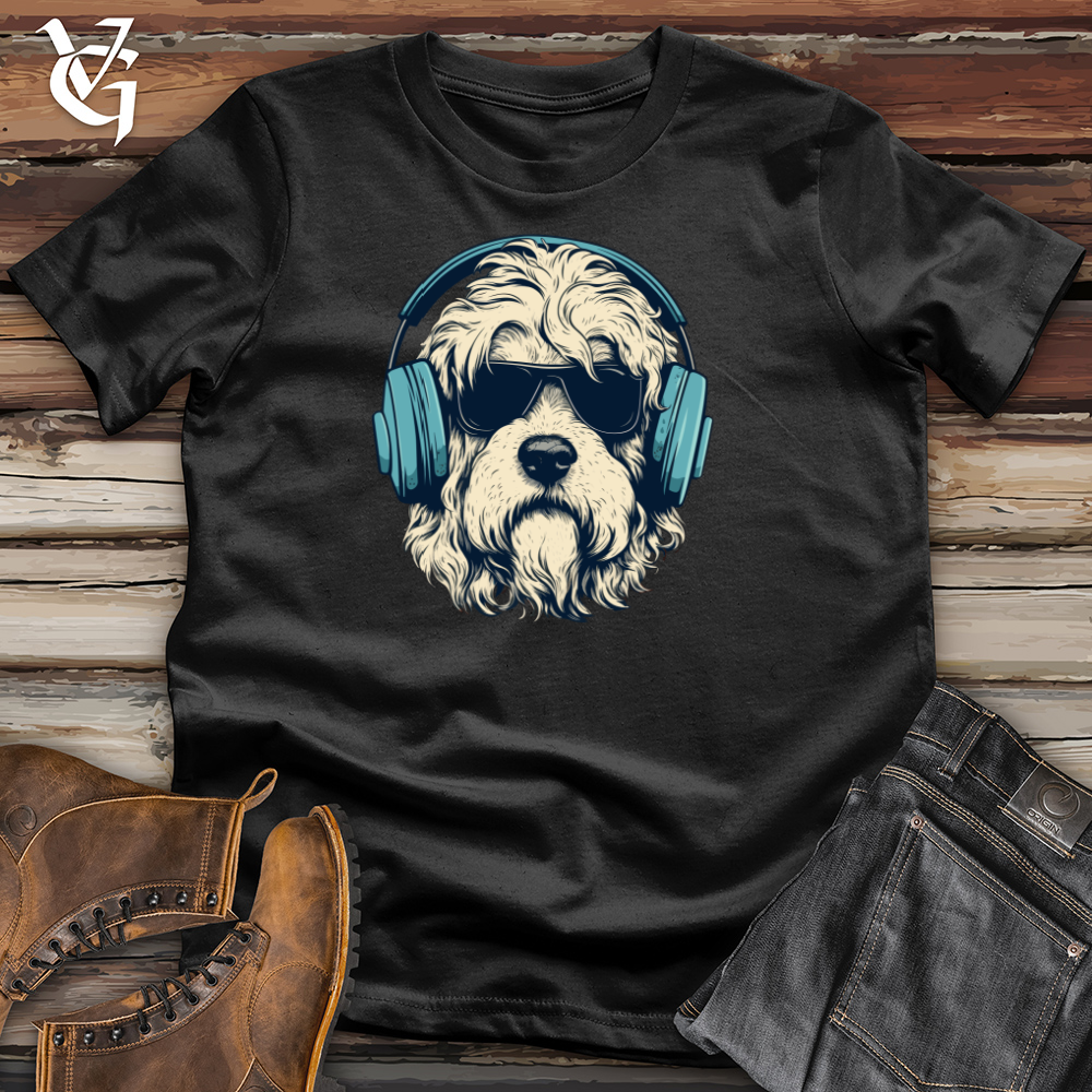 Headphone Rocking Doodle Pooch Cotton Tee