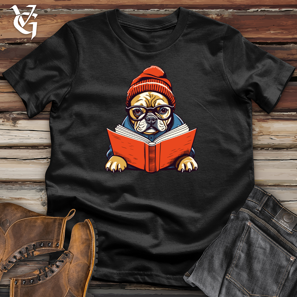 Vintage Bookworm Frenchie Softstyle Tee