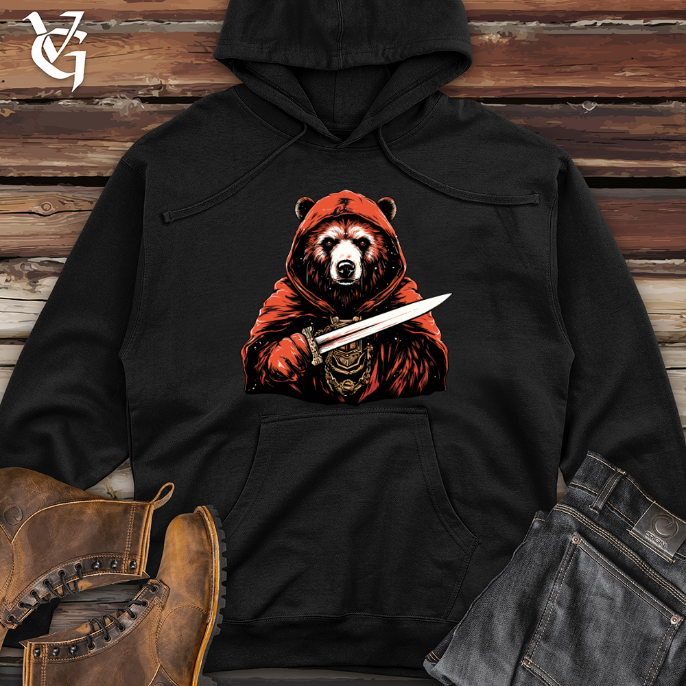 Sword-Wielding Grizzly Midweight Hooded Sweatshirt