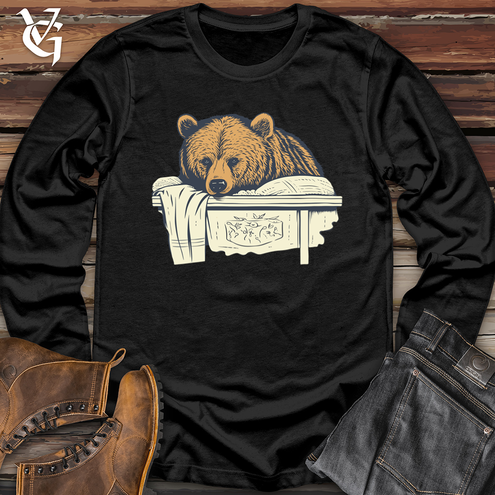 Retro Bedtime Bear Softstyle Long Sleeve