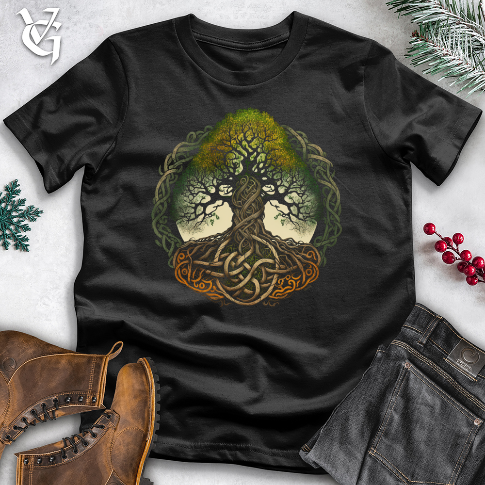 VALHALLA Viking T-Shirt with Yggdrasil Celtic Tree of Life