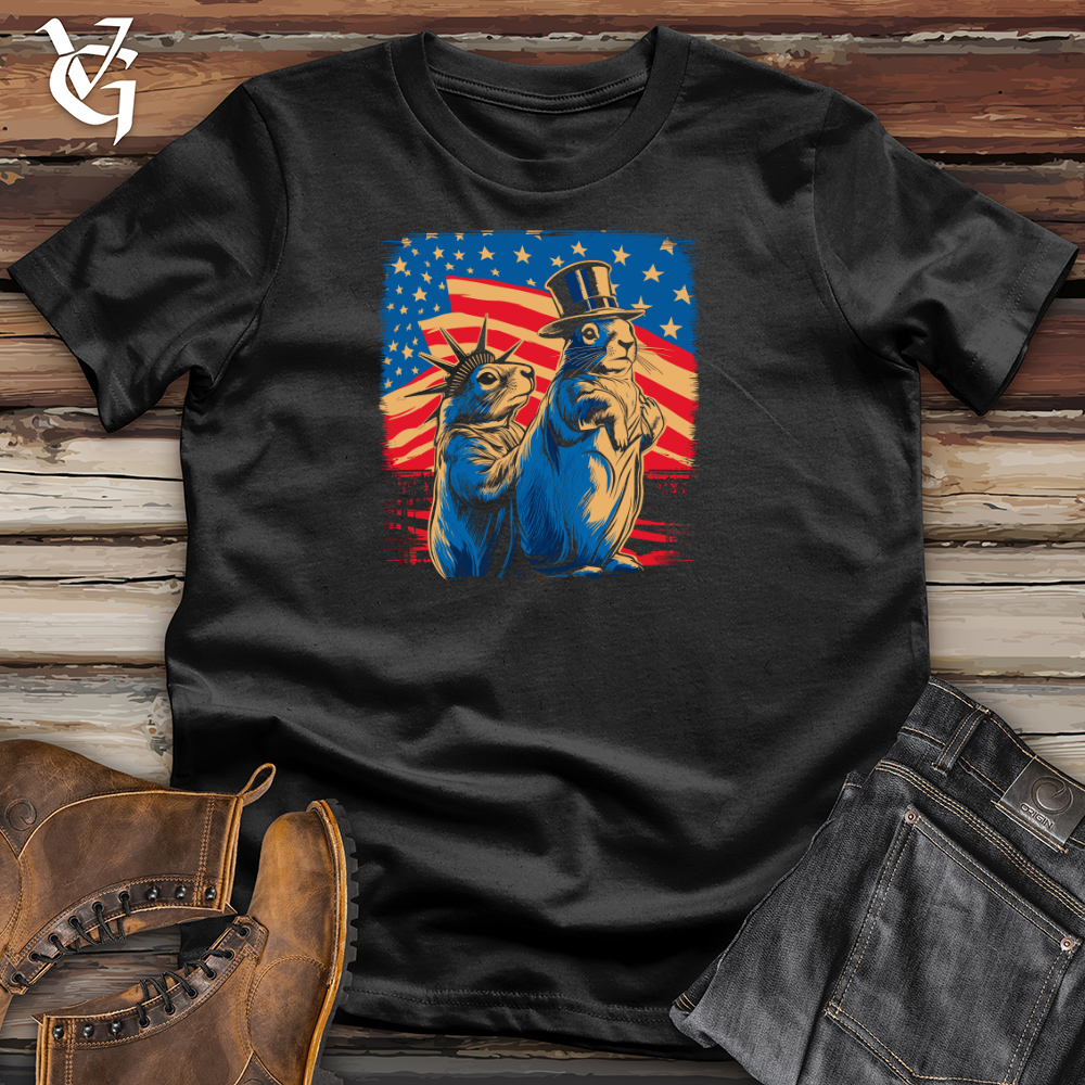 Patriotic Squirrels Display Cotton Tee