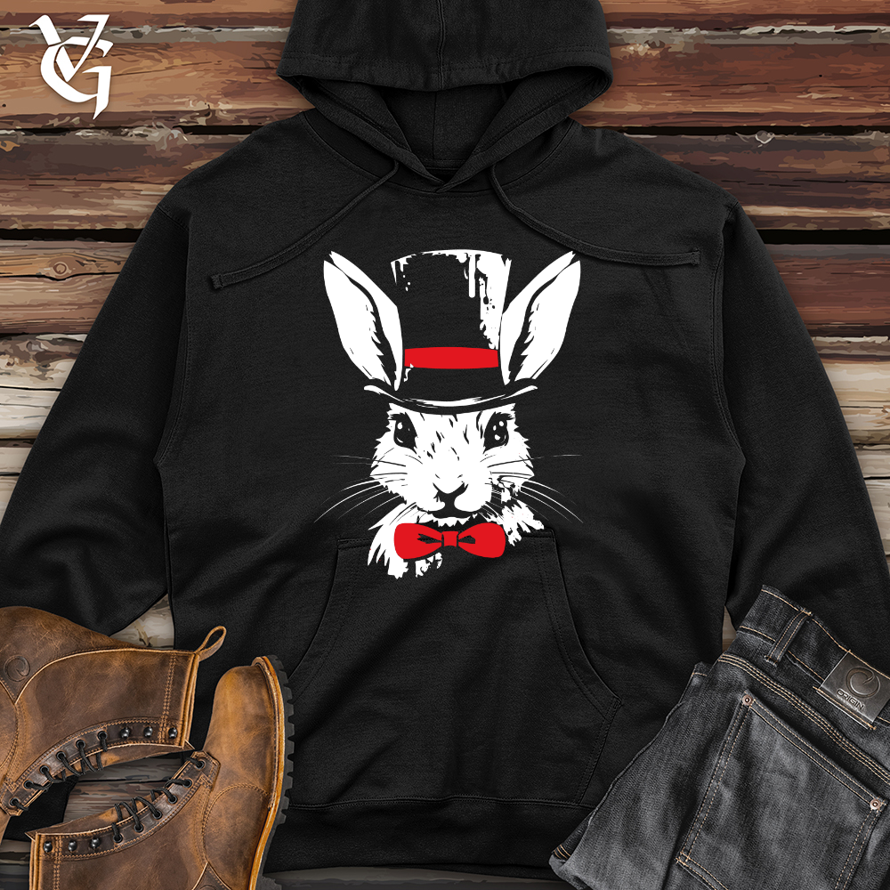 Retro Hare Elegance Midweight Hooded Sweatshirt