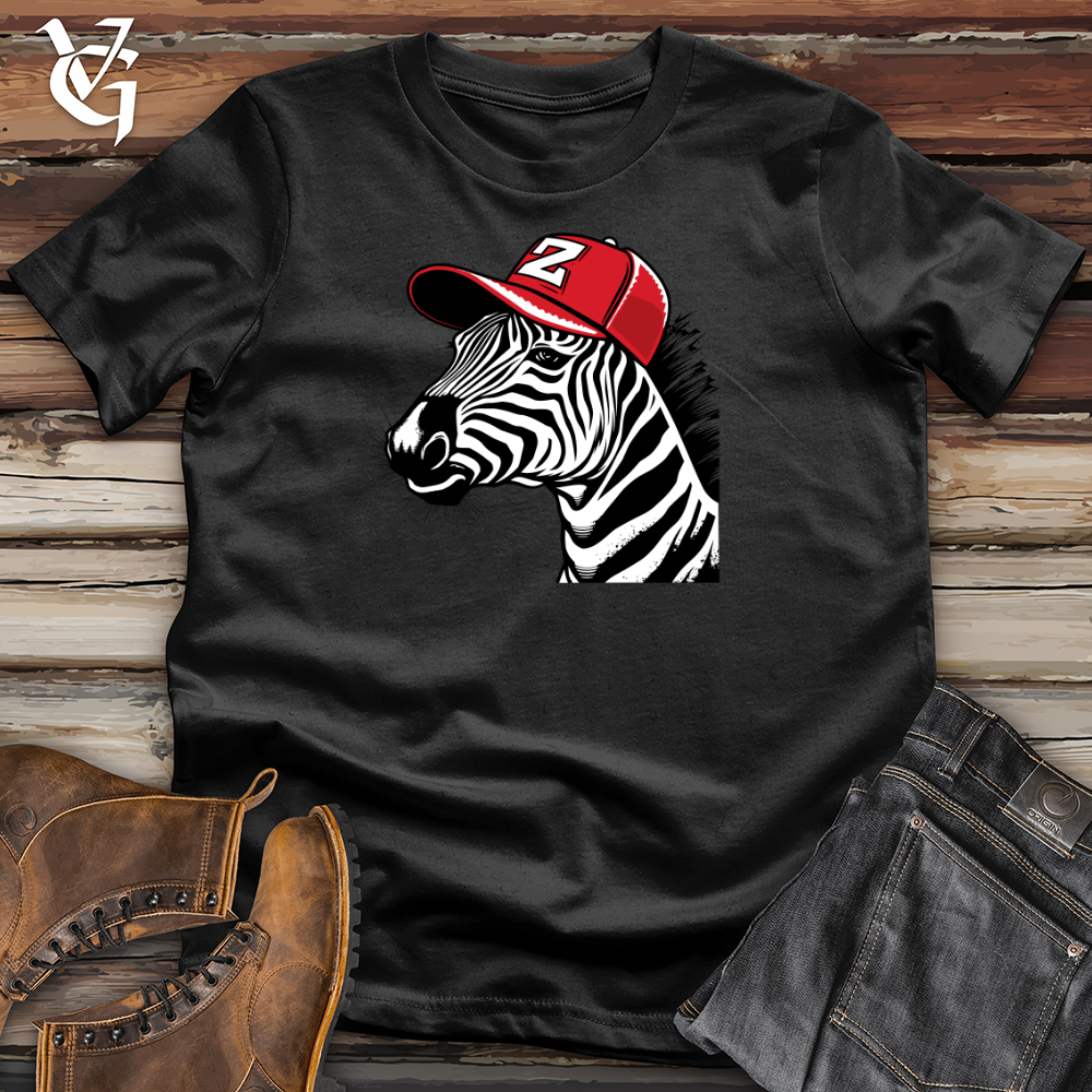 Retro Cap Wearing Zebra Cotton Tee