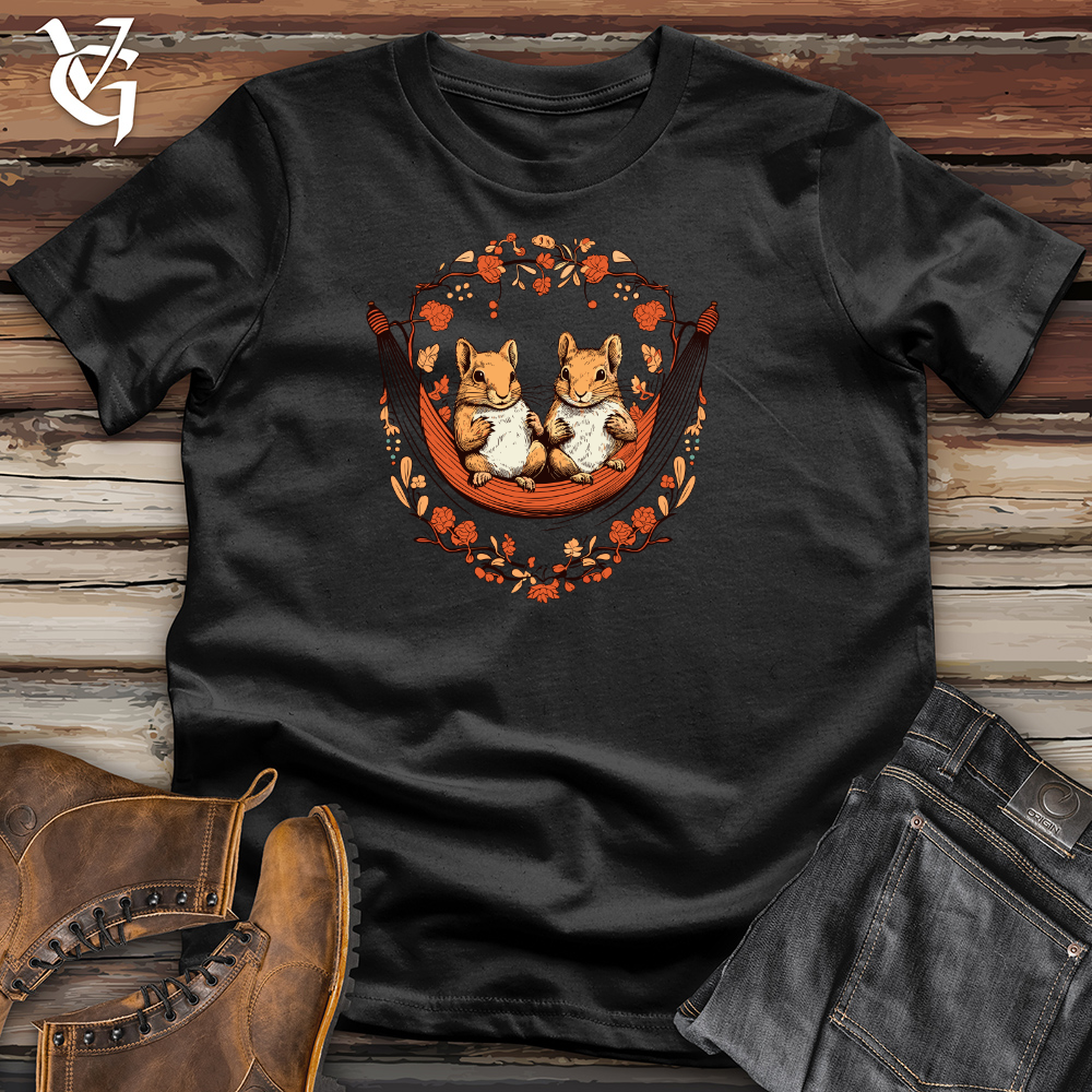 Squirrels Autumn Hammock Cotton Tee