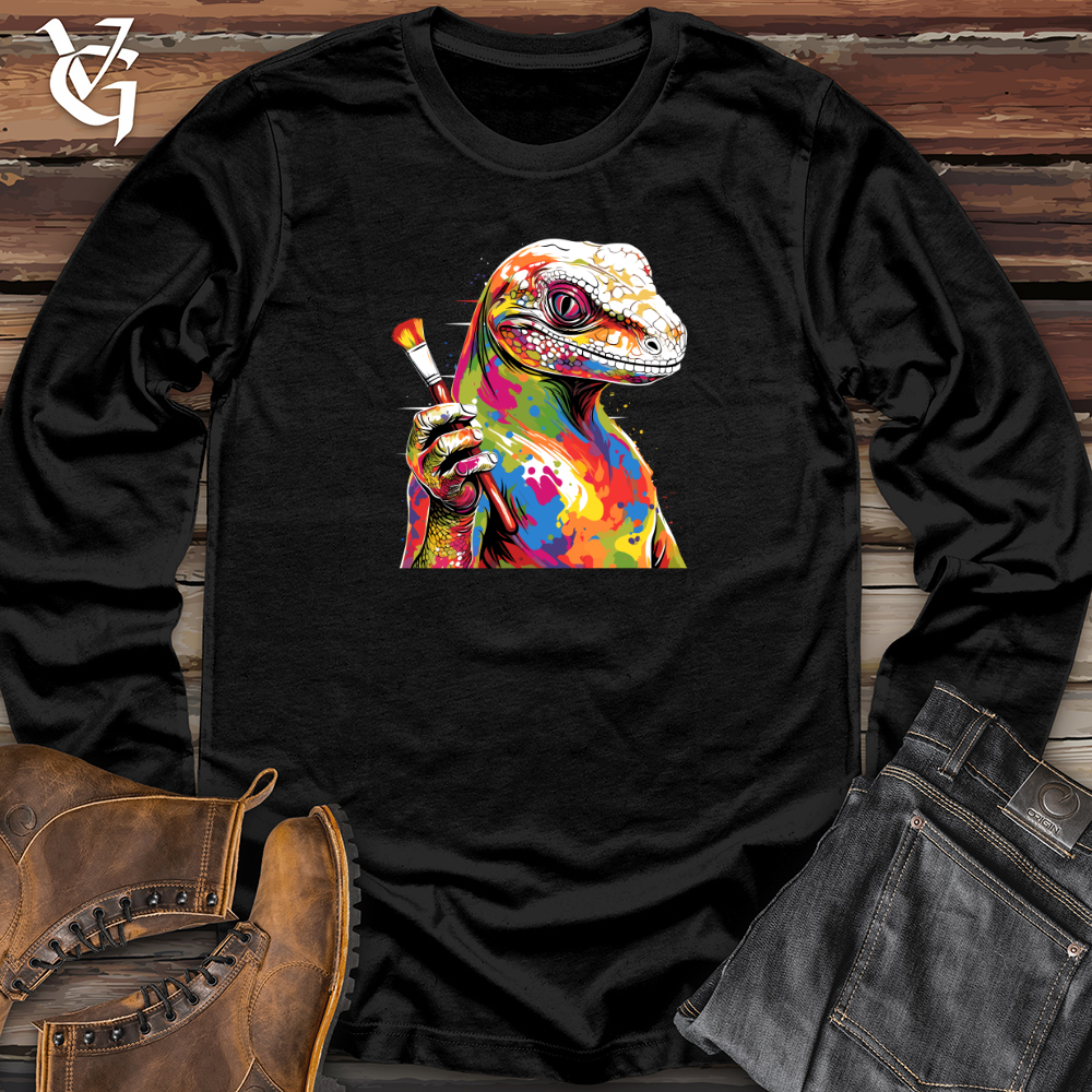 Colorful Brushstroke Lizard Long Sleeve