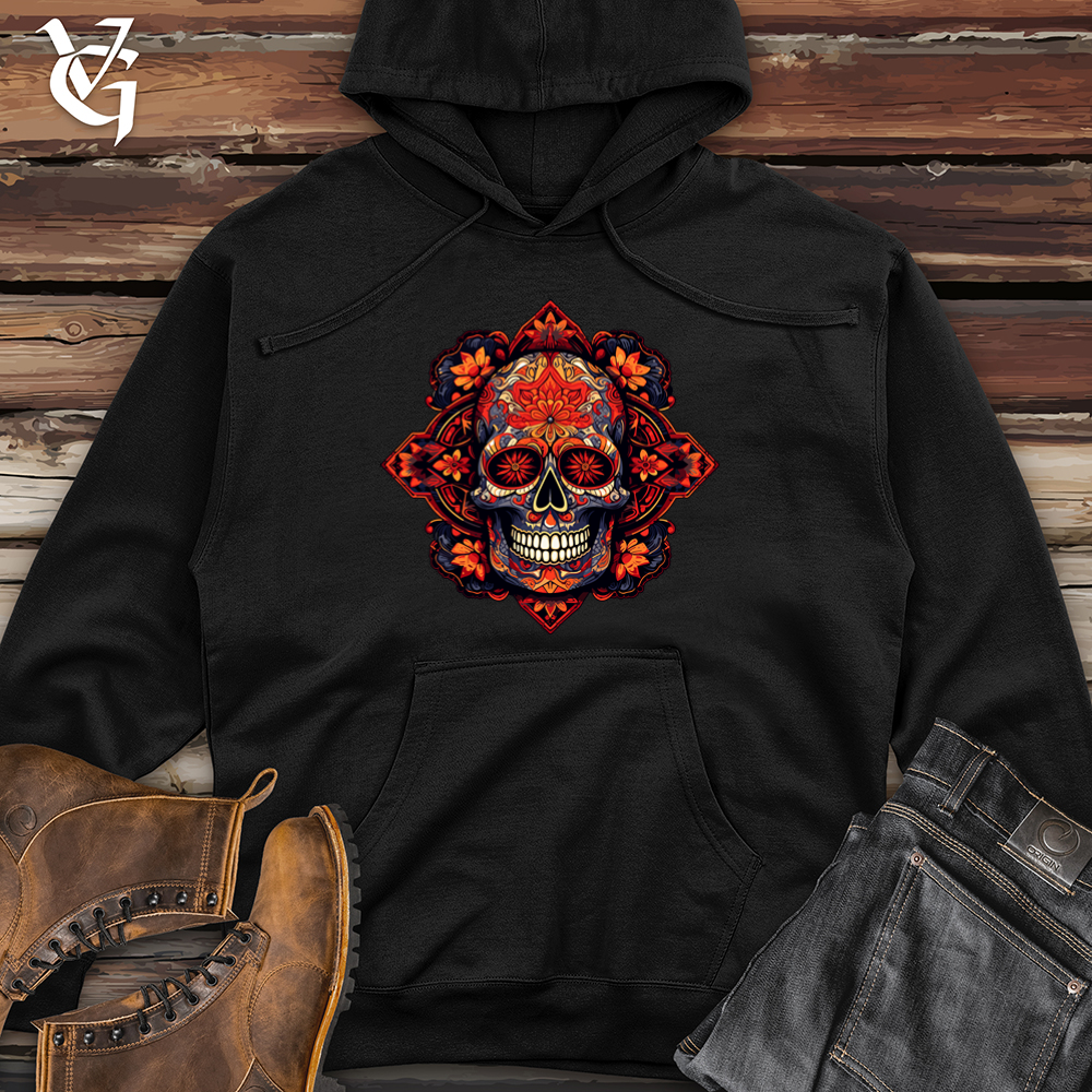 Vintage Mandala Skullscape Midweight Hooded Sweatshirt