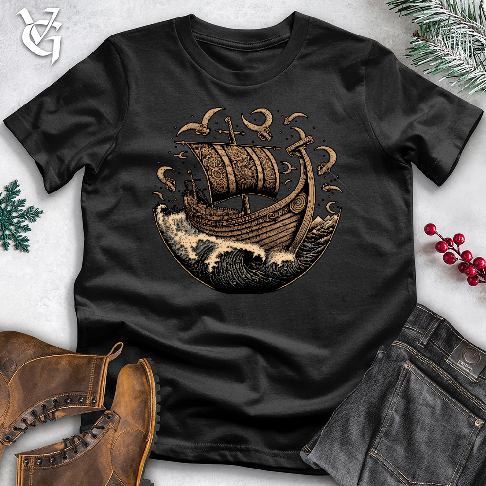 Vikings At Sea Cotton Tee
