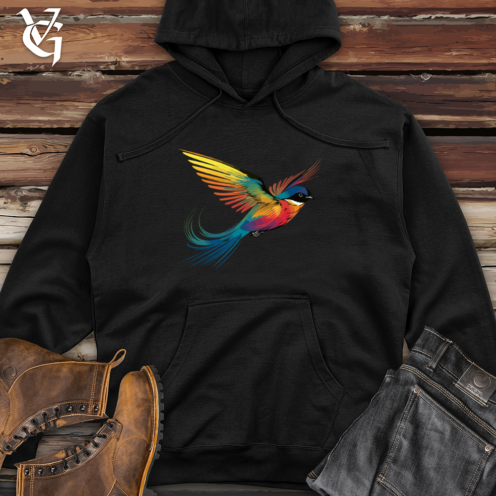 Prismatic Winged Swallow Midweight Hooded Sweatshirt