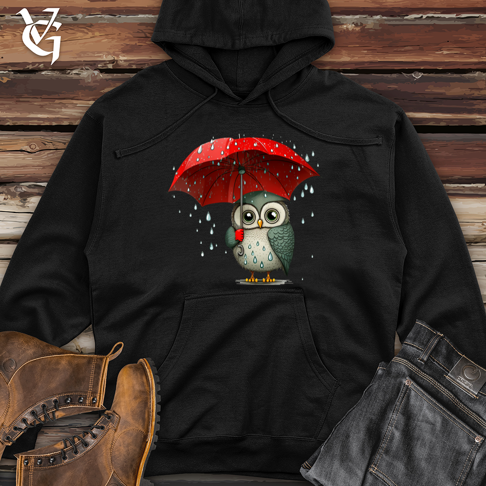Owl In The Rain Midweight Hooded Sweatshirt