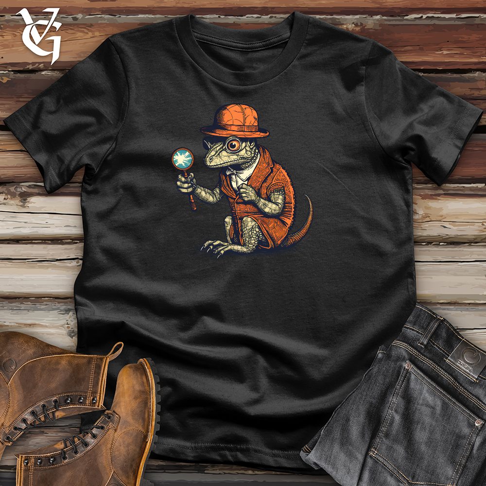 Sleuthing Lizard Investigator Cotton Tee The Reptile Detective Viking Goods Company