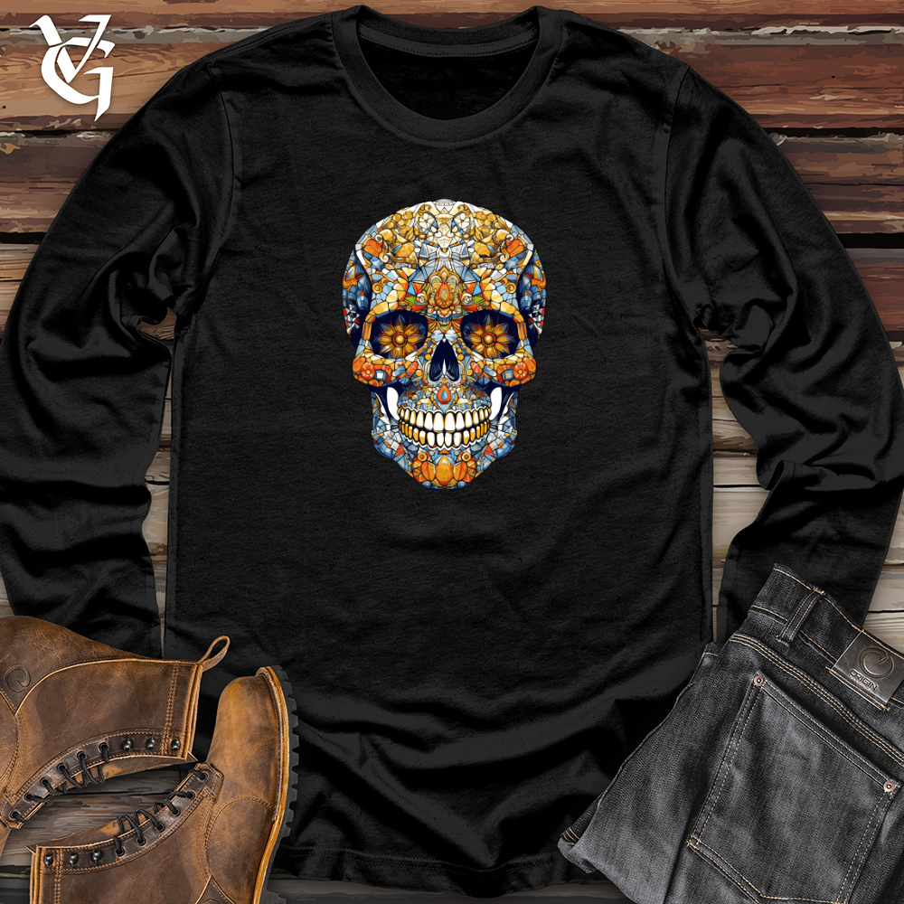 Retro Mosaic Skull Long Sleeve