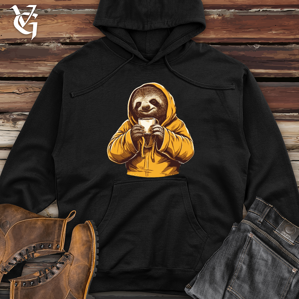 Sloth Coffee Midweight Hooded Sweatshirt