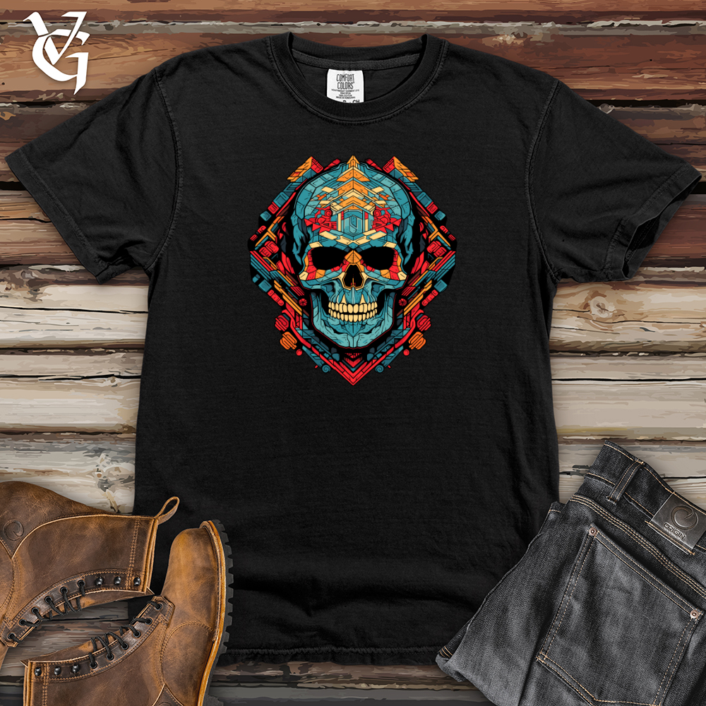 Retro Geometric Skullscape Heavy Cotton Comfort Colors Tee