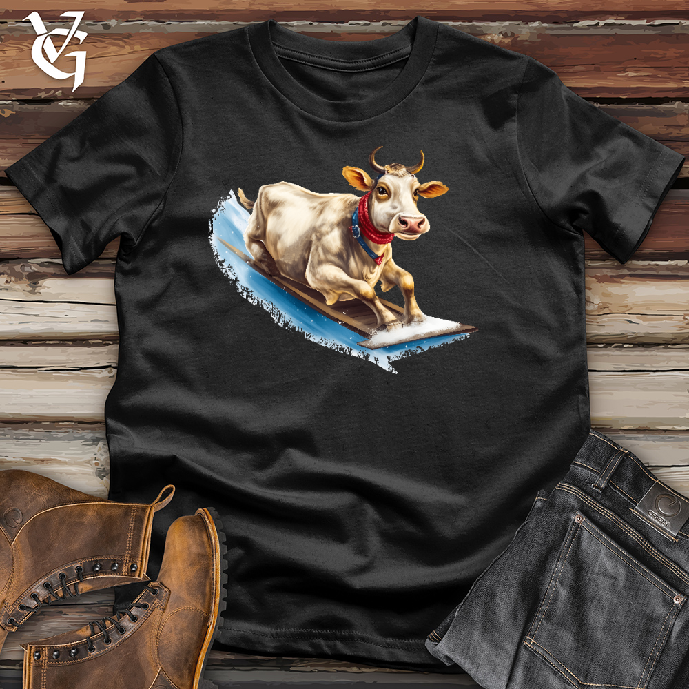 Sledding Cow Cotton Tee