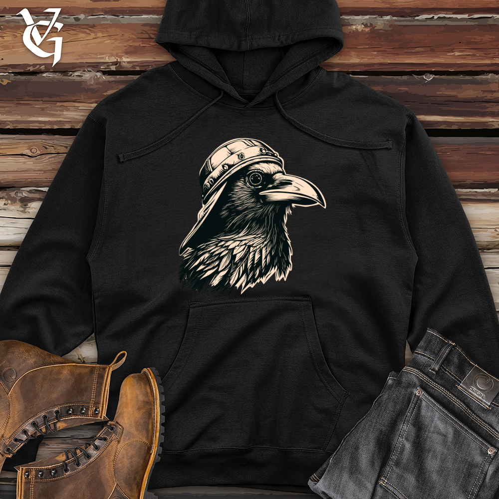 Vintage Raven Snapback Midweight Hooded Sweatshirt