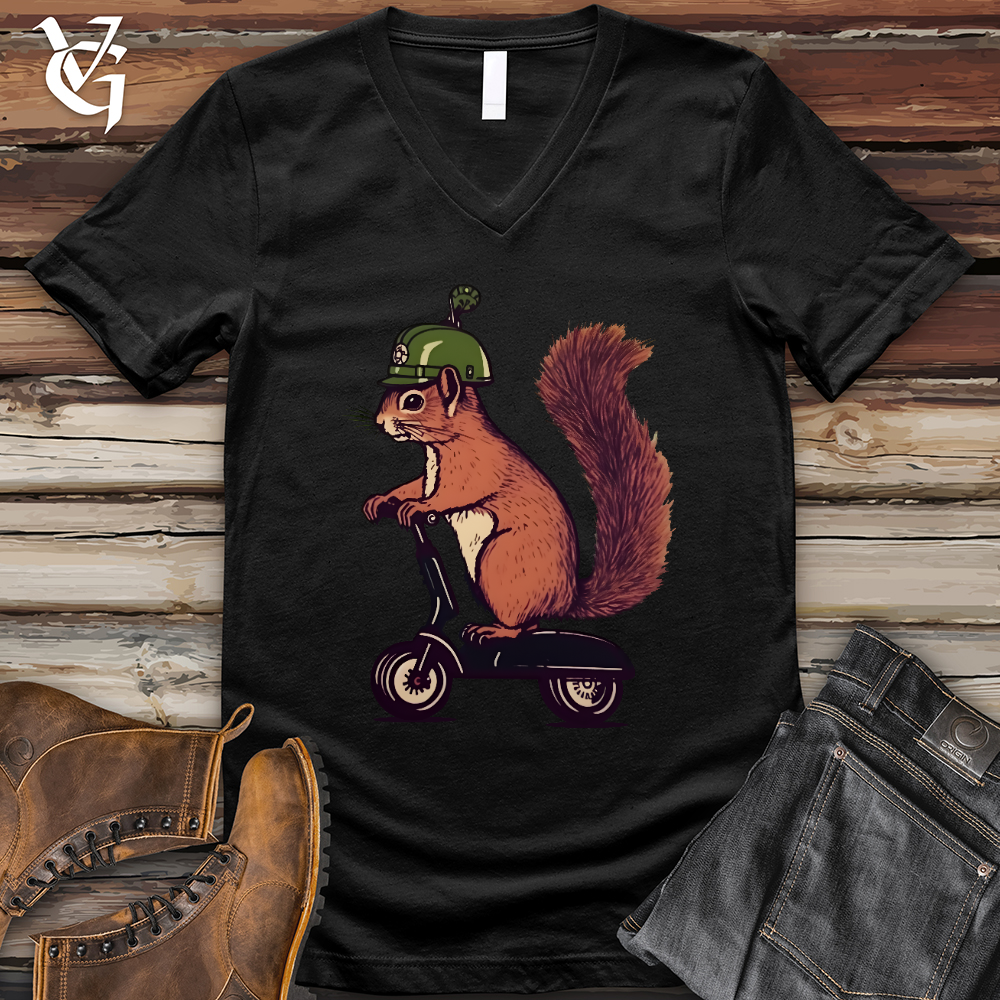 Squirrel Scoot V- Neck Tee