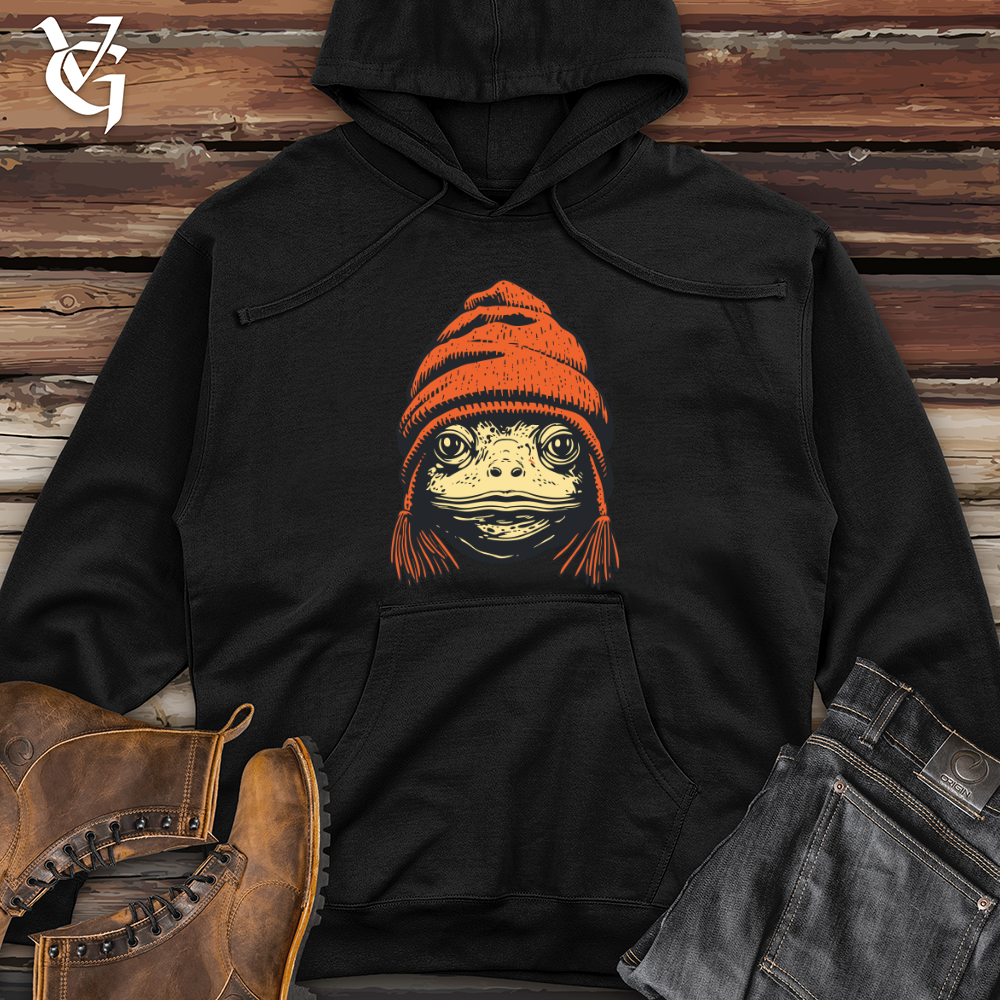 Vintage Beanied Frog Midweight Hooded Sweatshirt