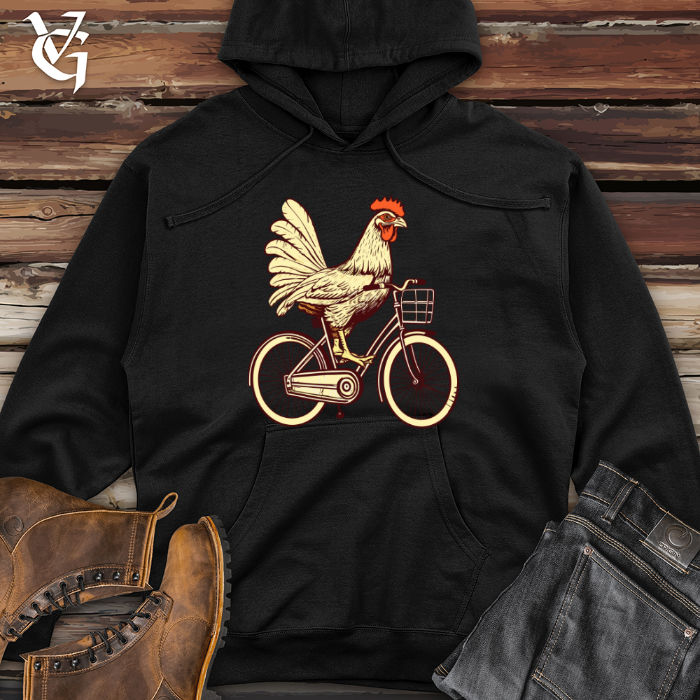 Vintage Pedaling Poultry Midweight Hooded Sweatshirt