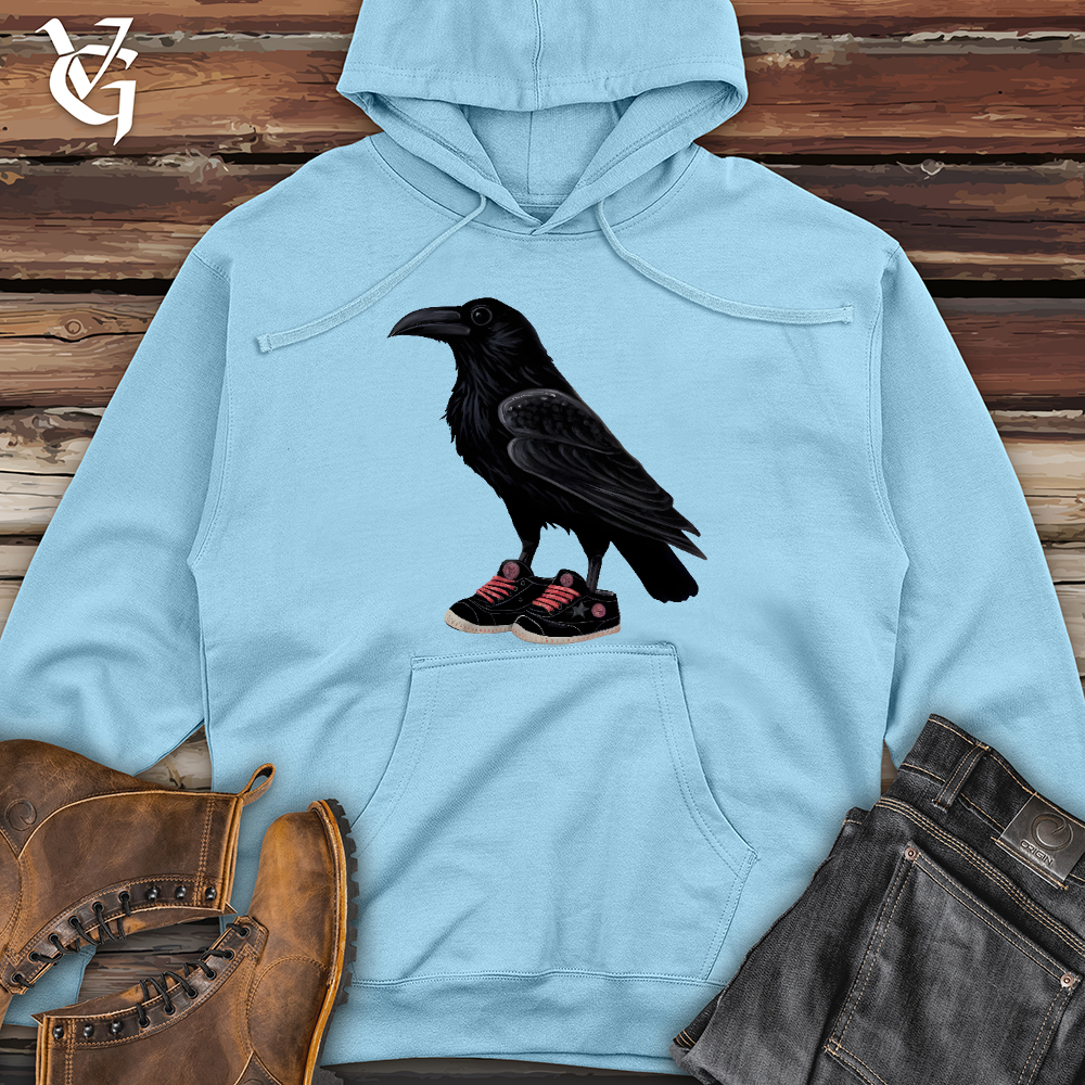 Raven Wearing Sneakers Midweight Hooded Sweatshirt