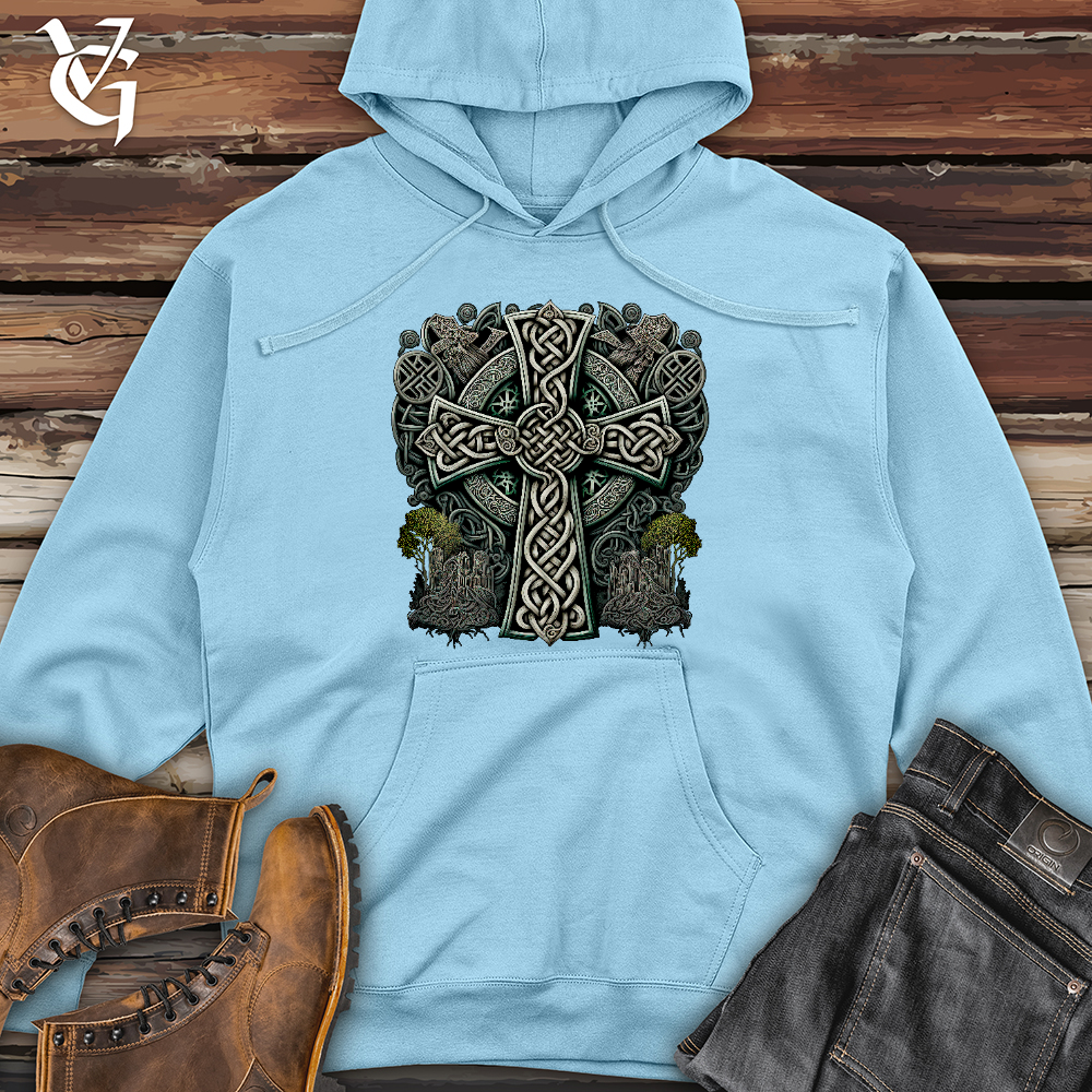 Metallic Celtic Crosses Midweight Hooded Sweatshirt