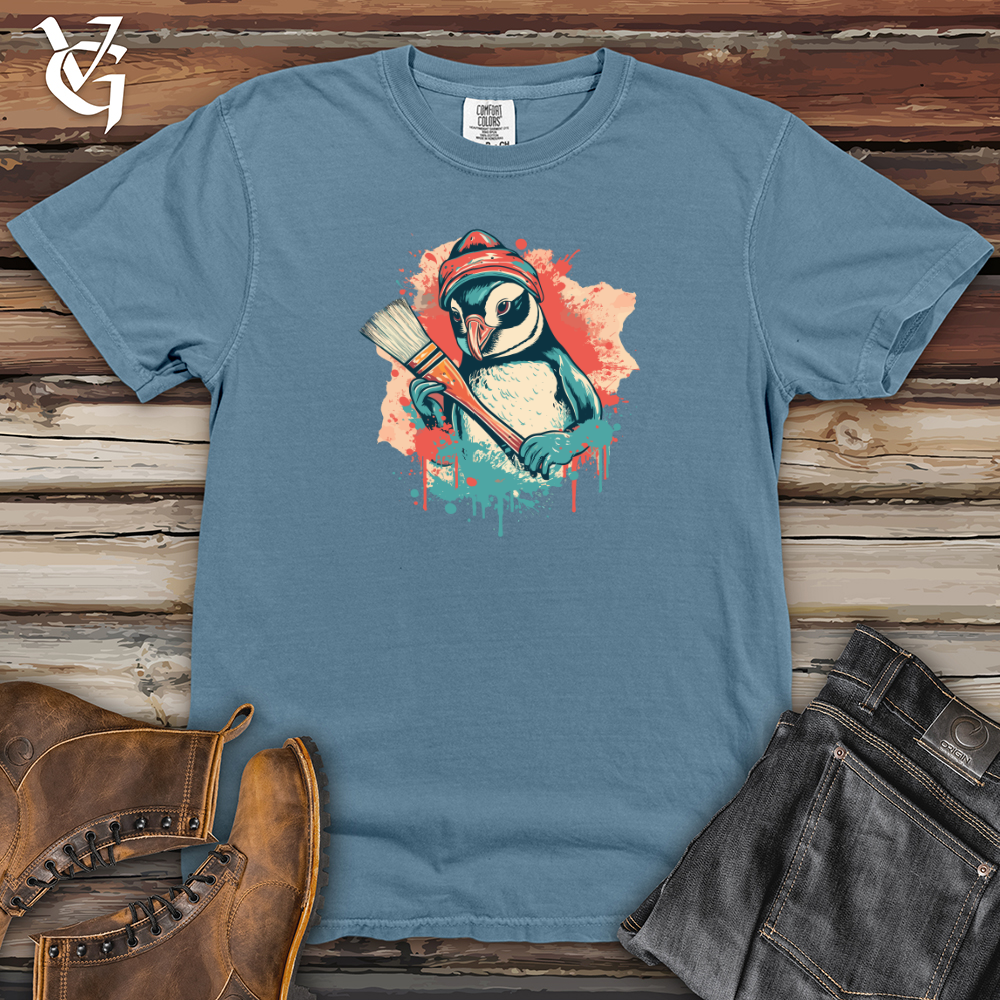 Retro Artistic Penguin 01 Heavy Cotton Comfort Colors Tee