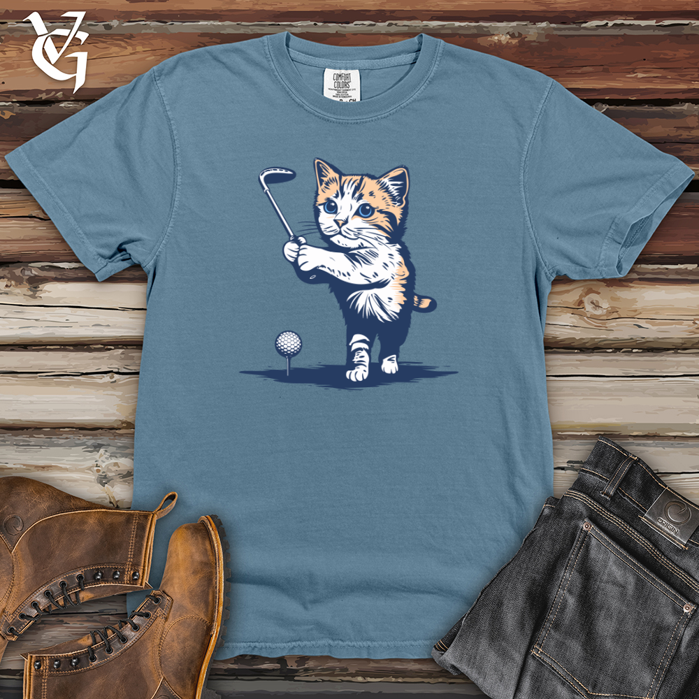 Cat Golfing Heavy Cotton Comfort Colors Tee