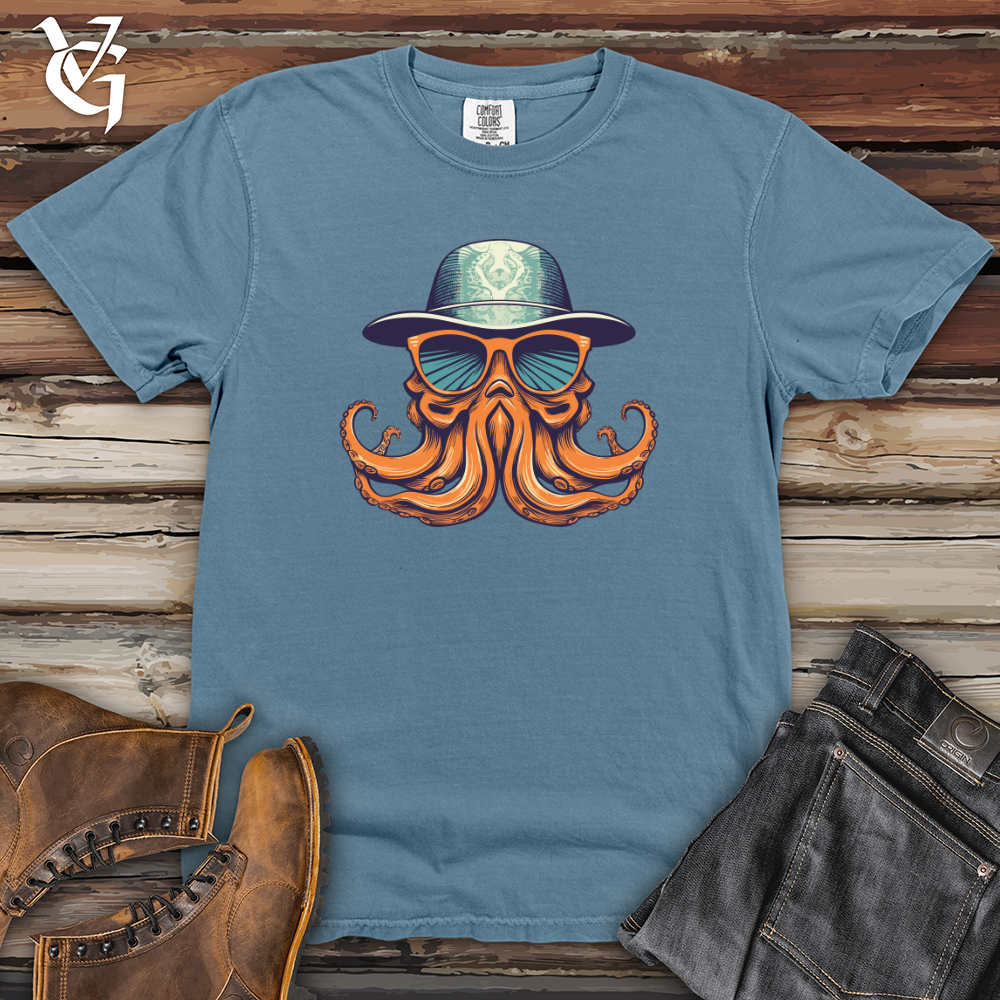 Retro Fedora Octopus Heavy Cotton Comfort Colors Tee