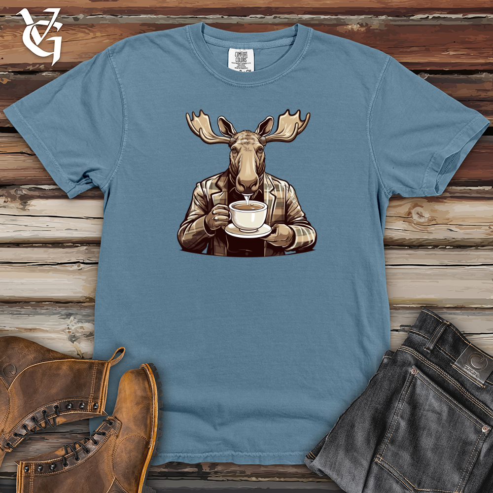 Mug-Wielding Moose Heavy Cotton Comfort Colors Tee