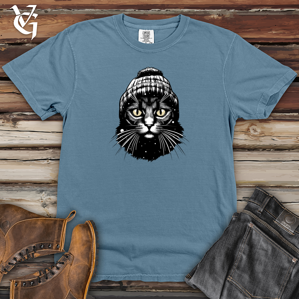 Vintage Beanie Black Cat 02 Heavy Cotton Comfort Colors Tee