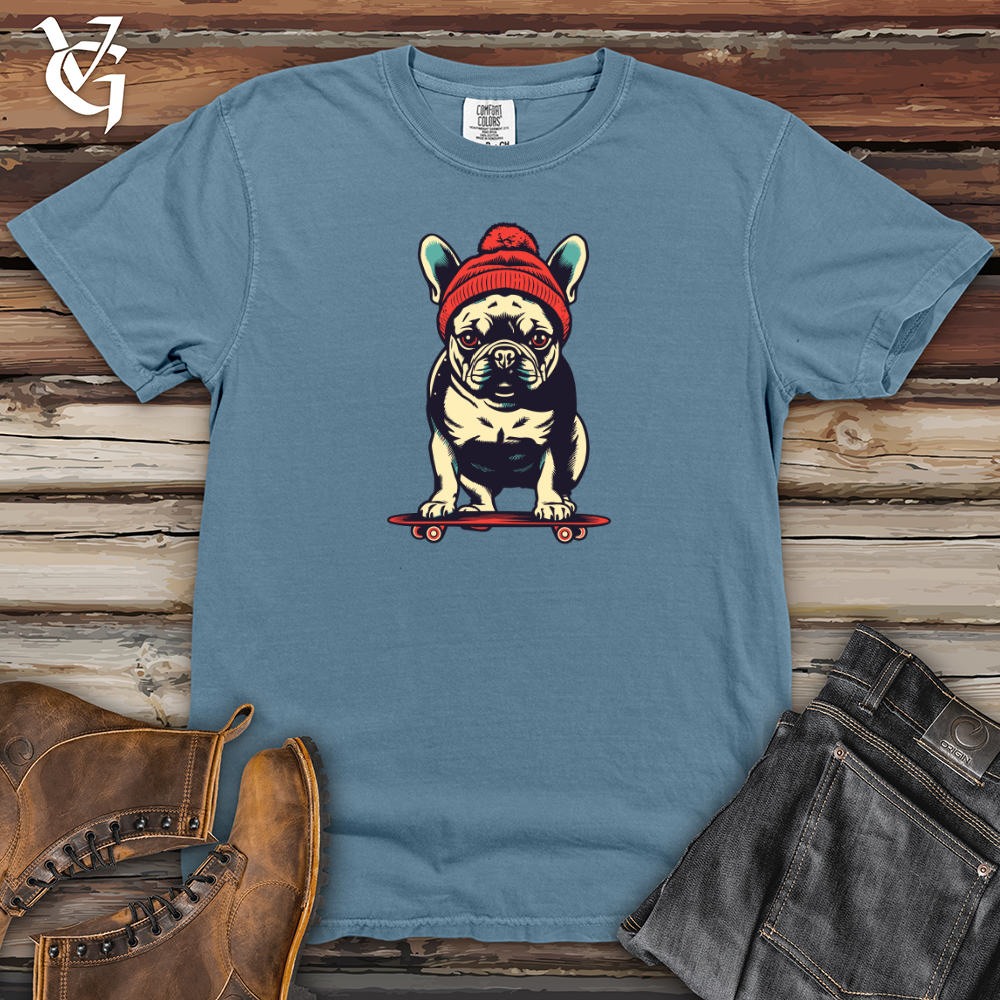 Retro Skateboarding Frenchie Heavy Cotton Comfort Colors Tee